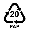 PAP20 Symbol für recyclebare Kartonverpackungen