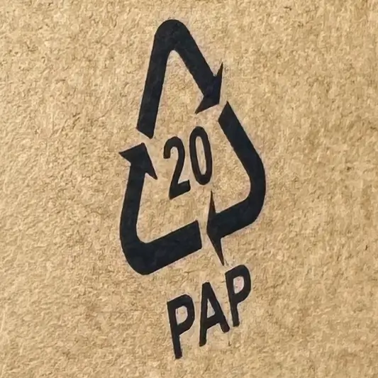 PAP20 Symbol für recyclebare Kartonverpackungen